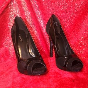 Womens Black Peep Toe heels